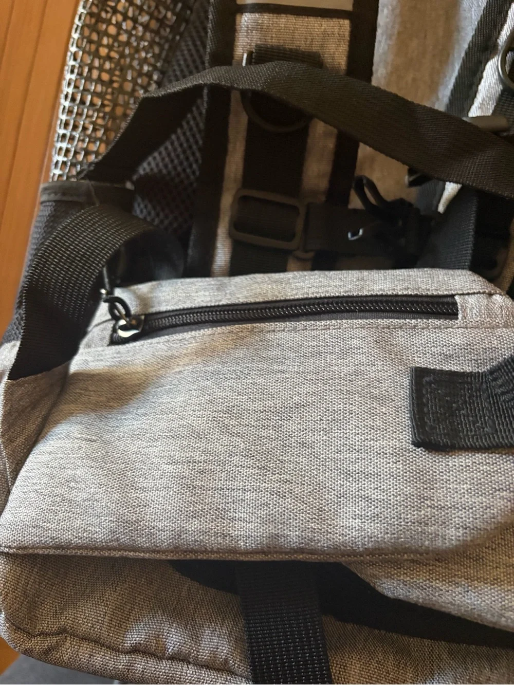 Gray and Black Small Pet Carrier Backpack